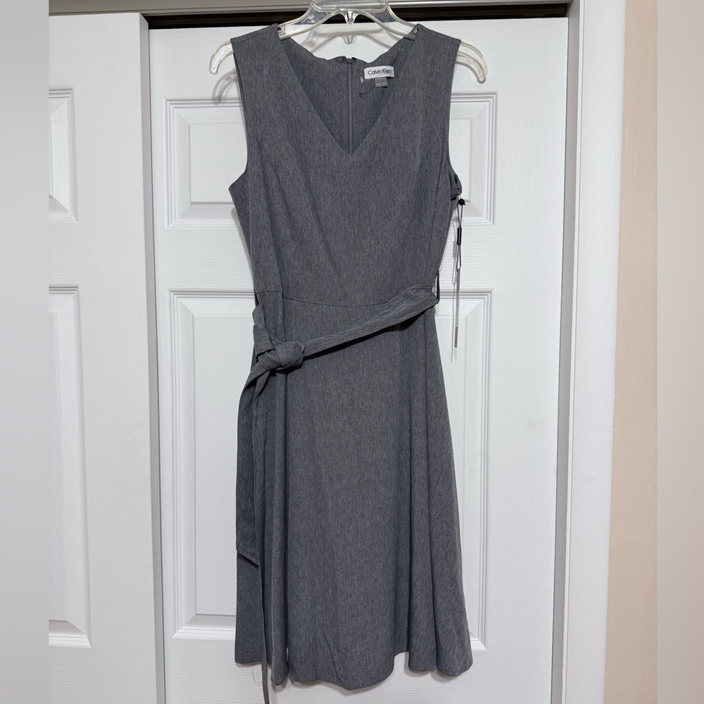 Brand New Calvin Klein Gray Fit & Flare Dress - Size 6